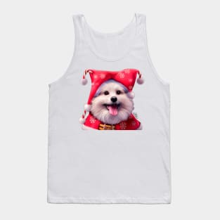 Christmas Pomeranian Puppy Tank Top